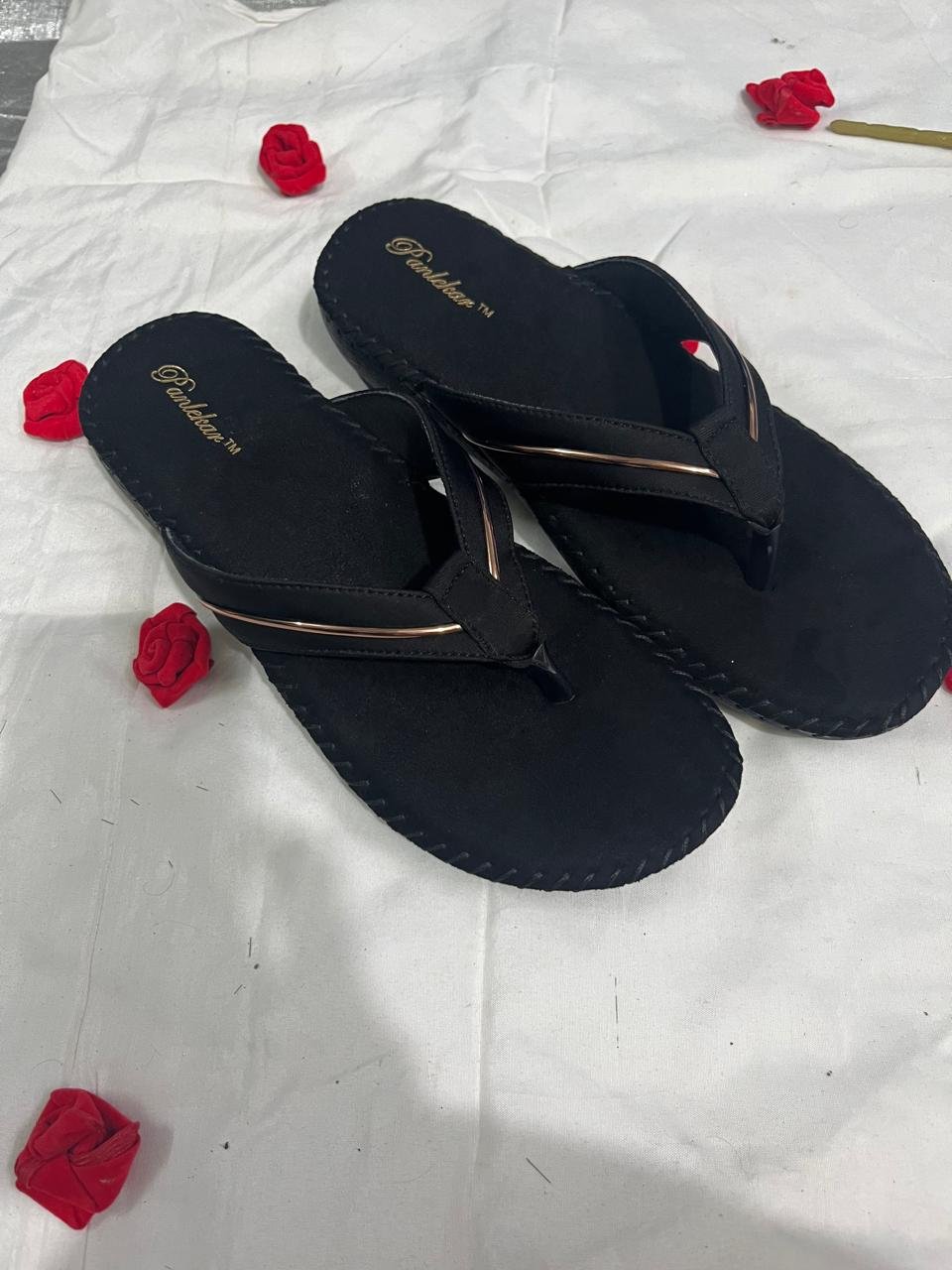 Black Minimal Luxe Comfort Chappals - Image 3
