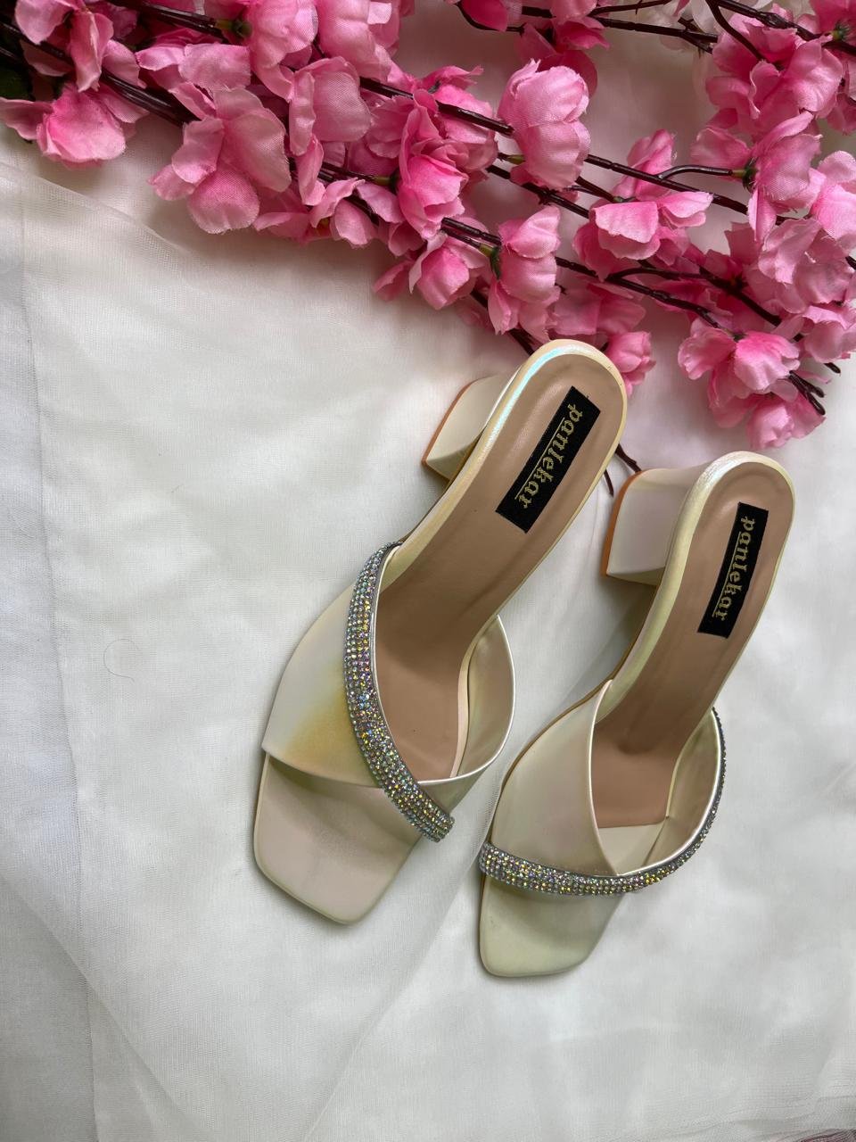 Ivory Elegance Crystal Heels - Image 6