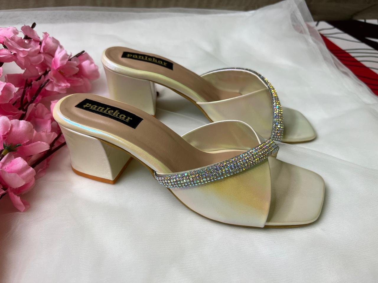 Ivory Elegance Crystal Heels