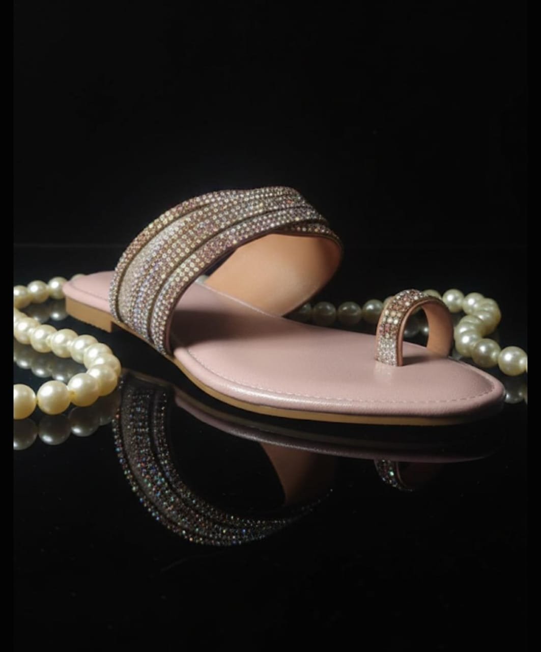 Rose Gold Luxe Crystal Flats